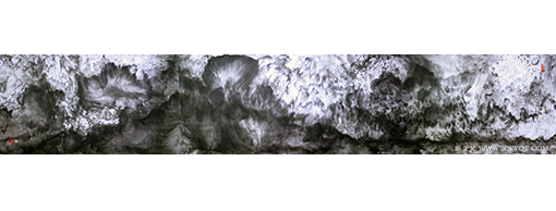 乐城麟作品 《九疑山紫霞洞天福地》 规格：405cmX70cm